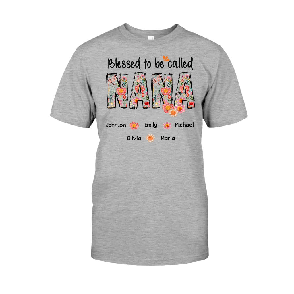 T-shirt et sweat à capuche personnalisés « Bénie d'être appelée Nana » style floral