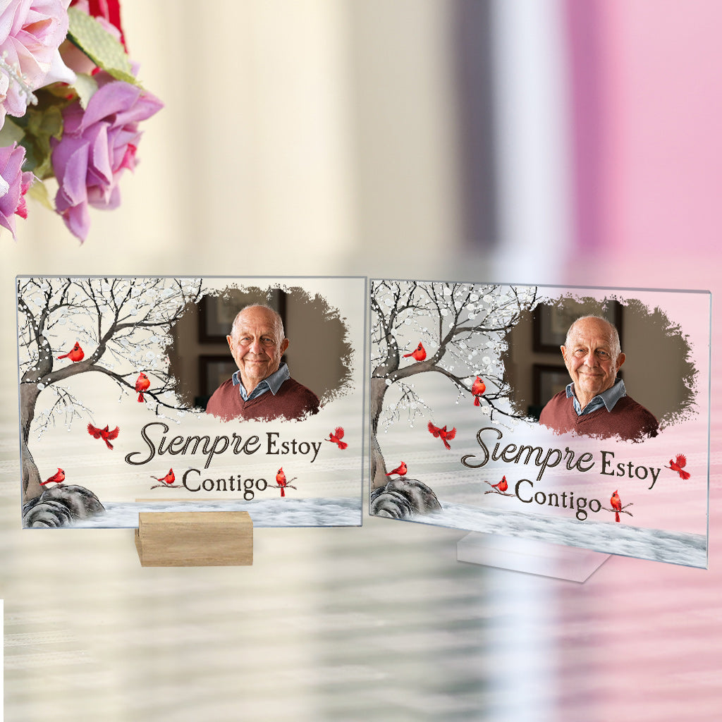 Siempre Estoy Contigo - Plaque Acrylique Transparente Commémorative Personnalisée