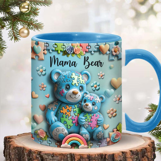 Mug personnalisé « Maman Ours » pour la sensibilisation à l'autisme