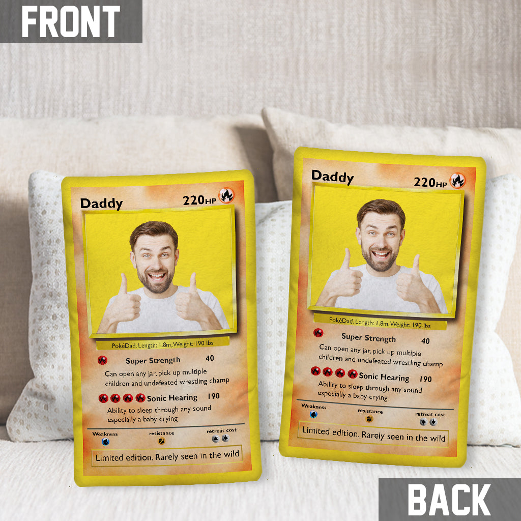 Poke Dad Best Dad Ever - Personalized Monster Trainer Shaped Pillow