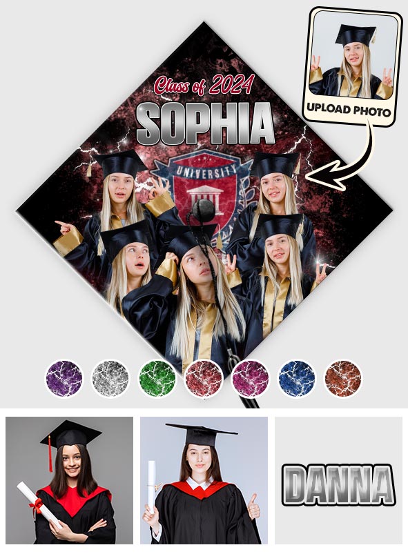 Proud Graduation 2024 - Personalized Graduation Cap Topper