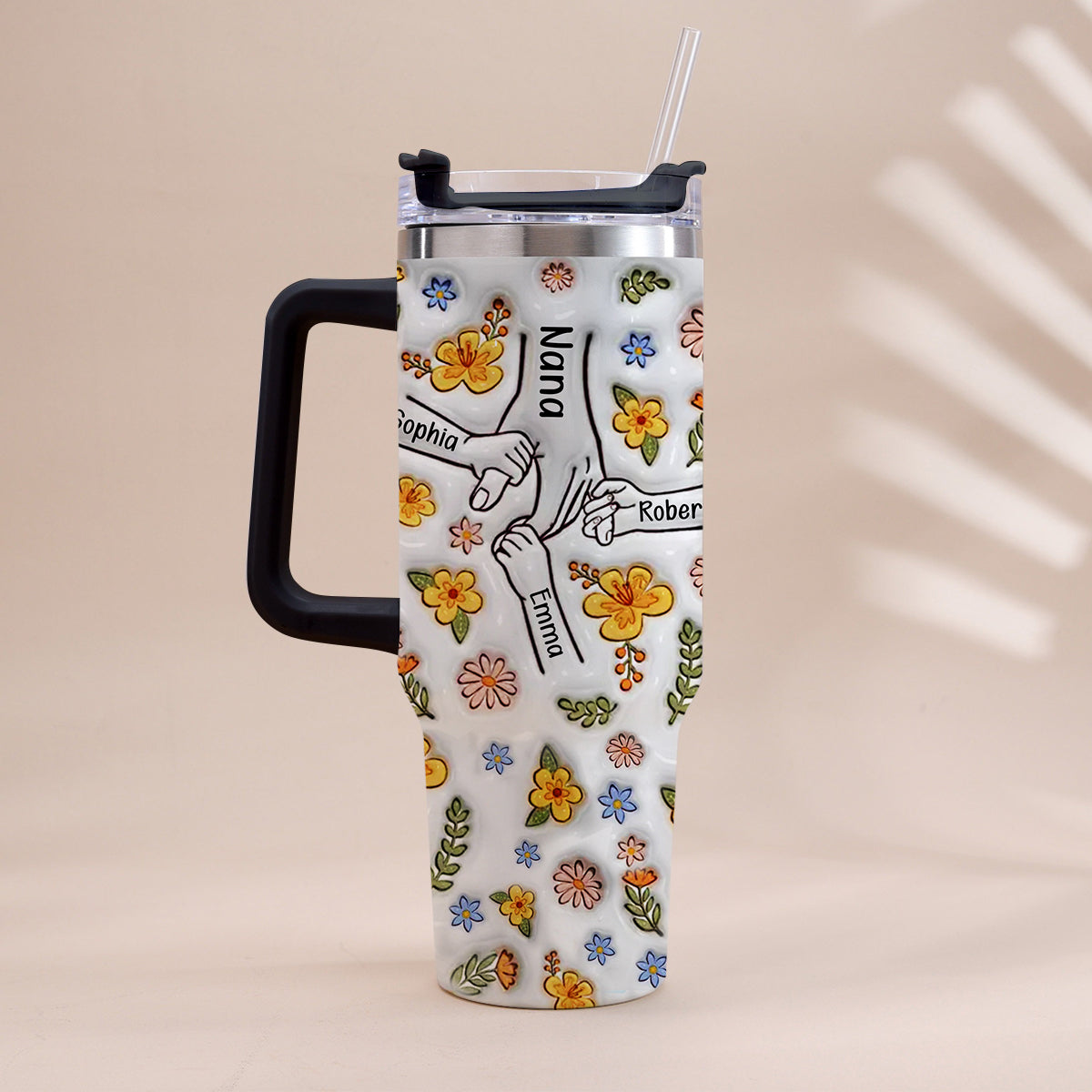 Tu nous tiens la main - Gobelet isotherme personnalisé avec anse