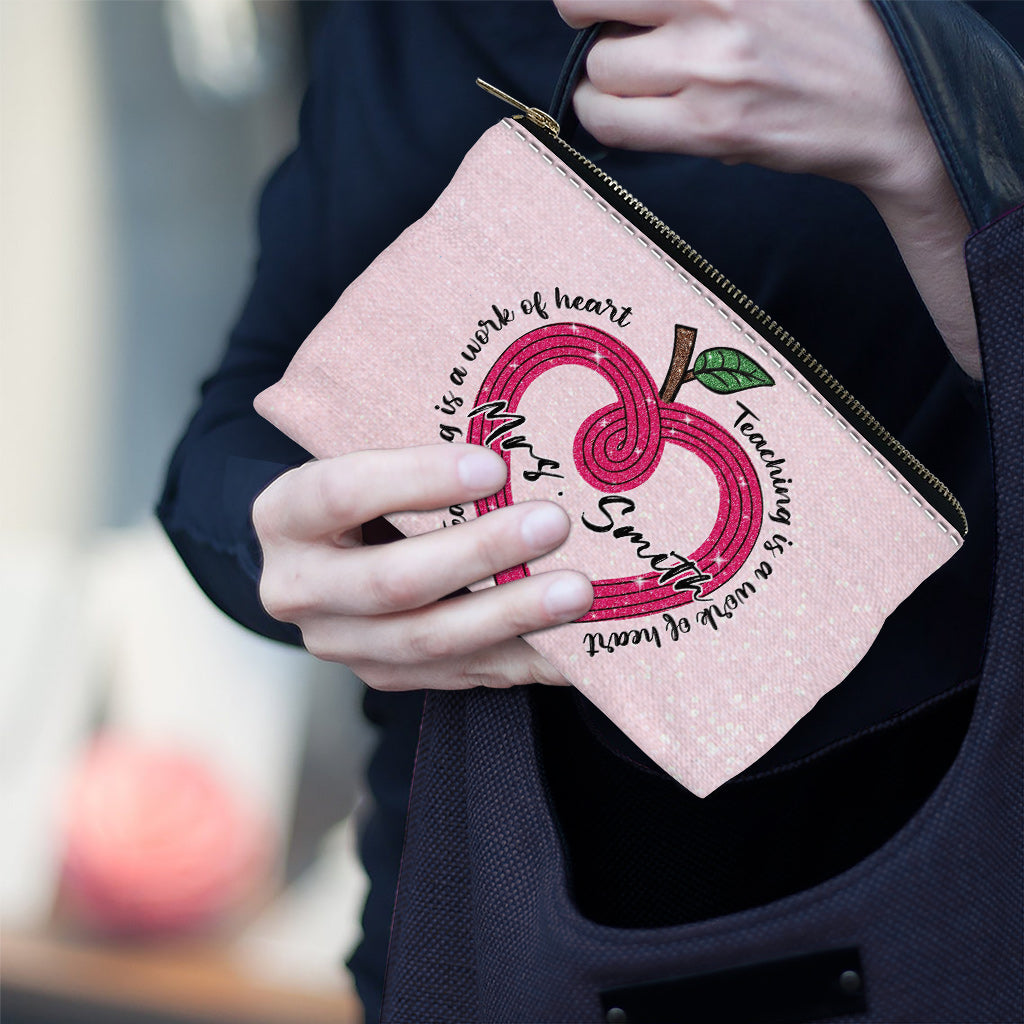 Enseigner, c'est un travail de cœur - Pochette personnalisée pour enseignants