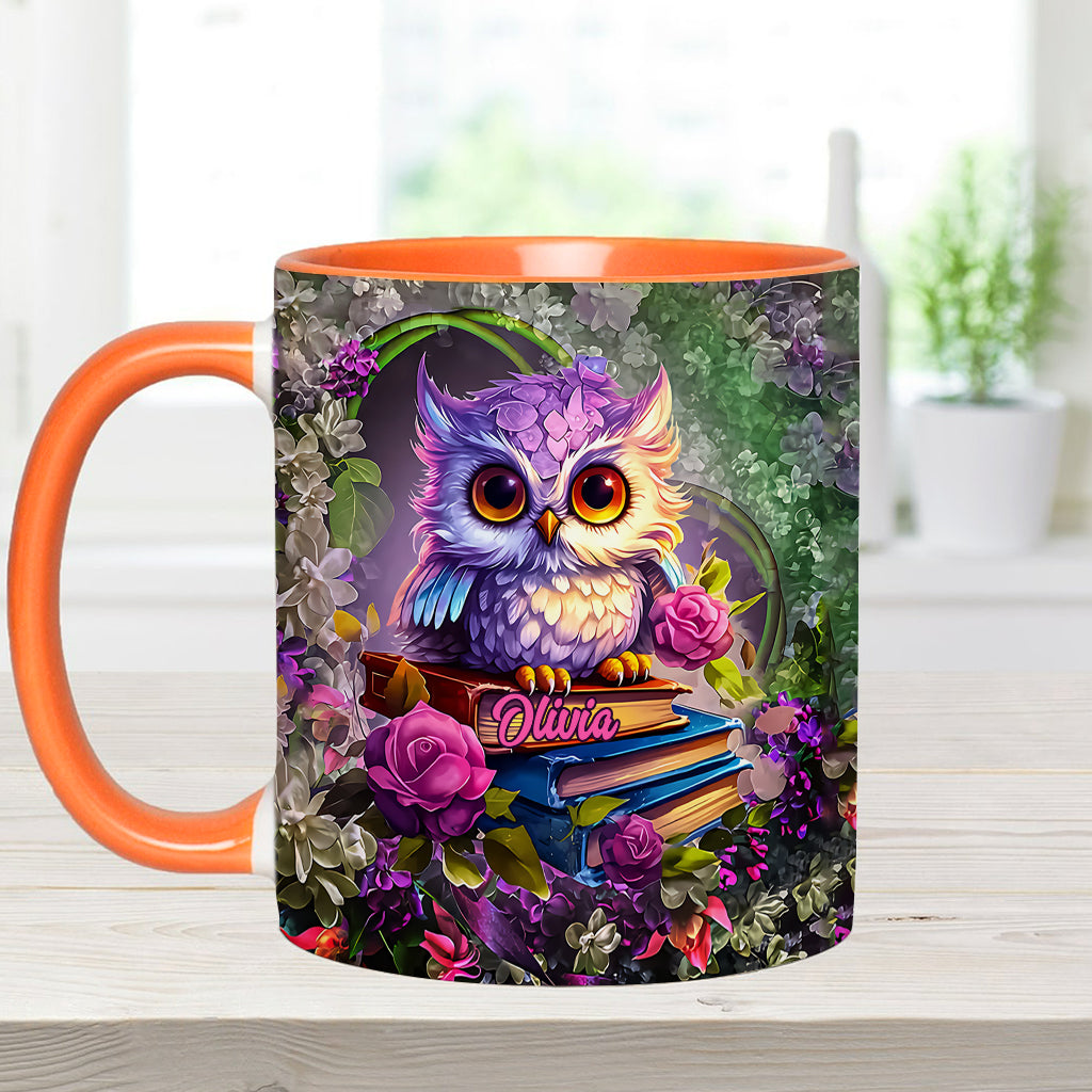 Beautiful Owl Book Lovers - Personalized Book Accent Mug