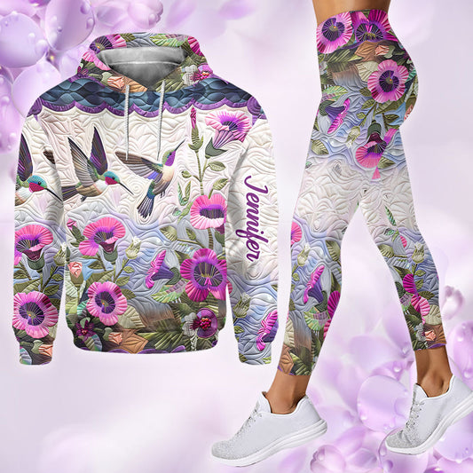 Magnifique colibri - Sweat à capuche et legging personnalisés colibri