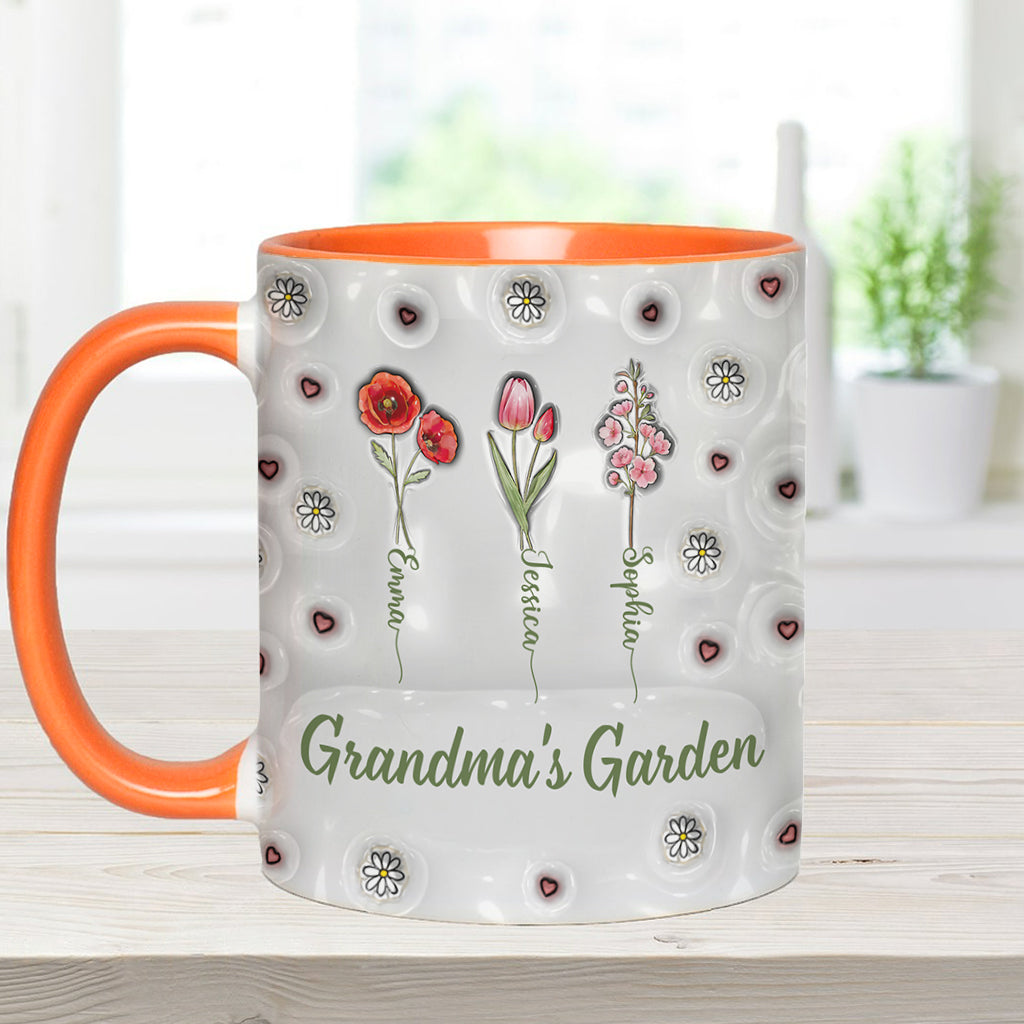 Fleurs du mois de naissance - Jardin de grand-mère - Mug personnalisé pour grand-mère