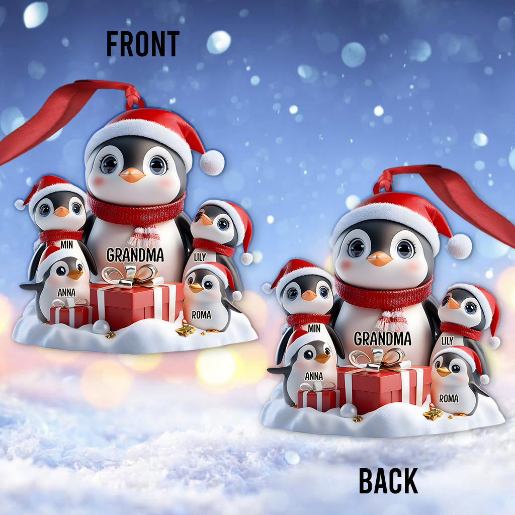 Any Title Cute Penguin Ornament - Personalized Grandma Ornament