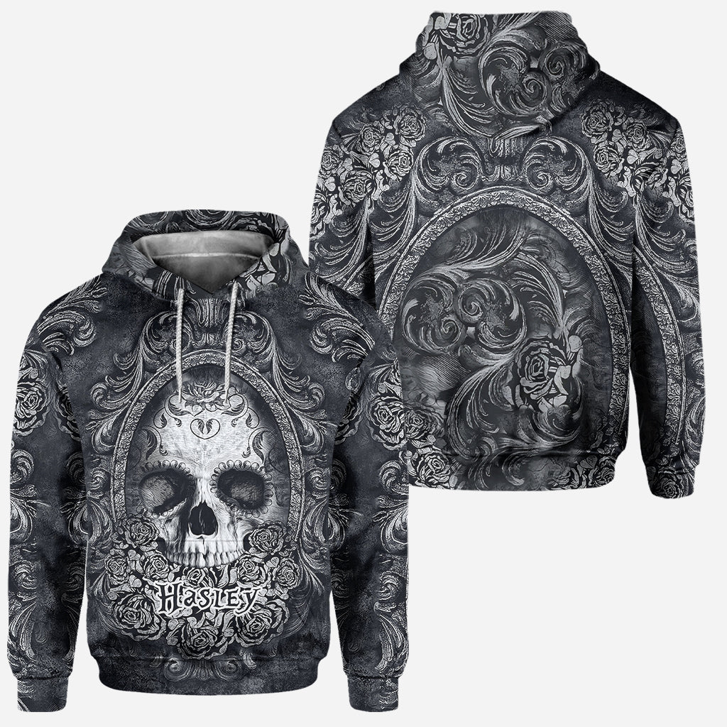Tête de mort florale - Sweat à capuche et leggings personnalisés avec tête de mort