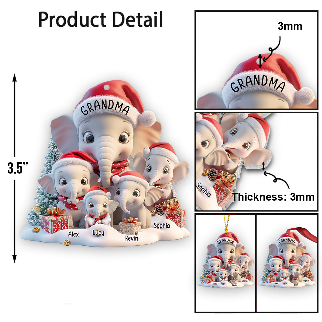 Any Title Cute Elephant Ornament - Personalized Elephant Ornament