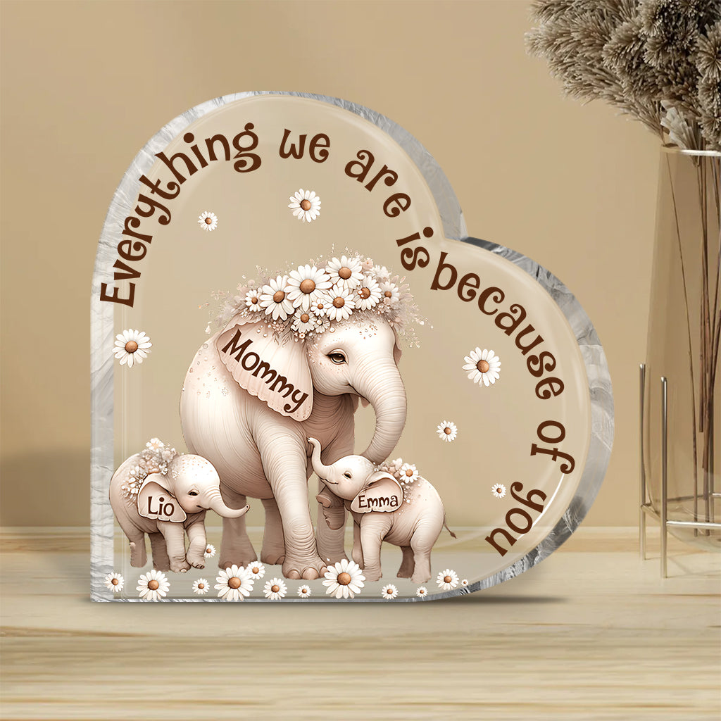Éléphant mignon - Plaque acrylique personnalisée pour grand-mère
