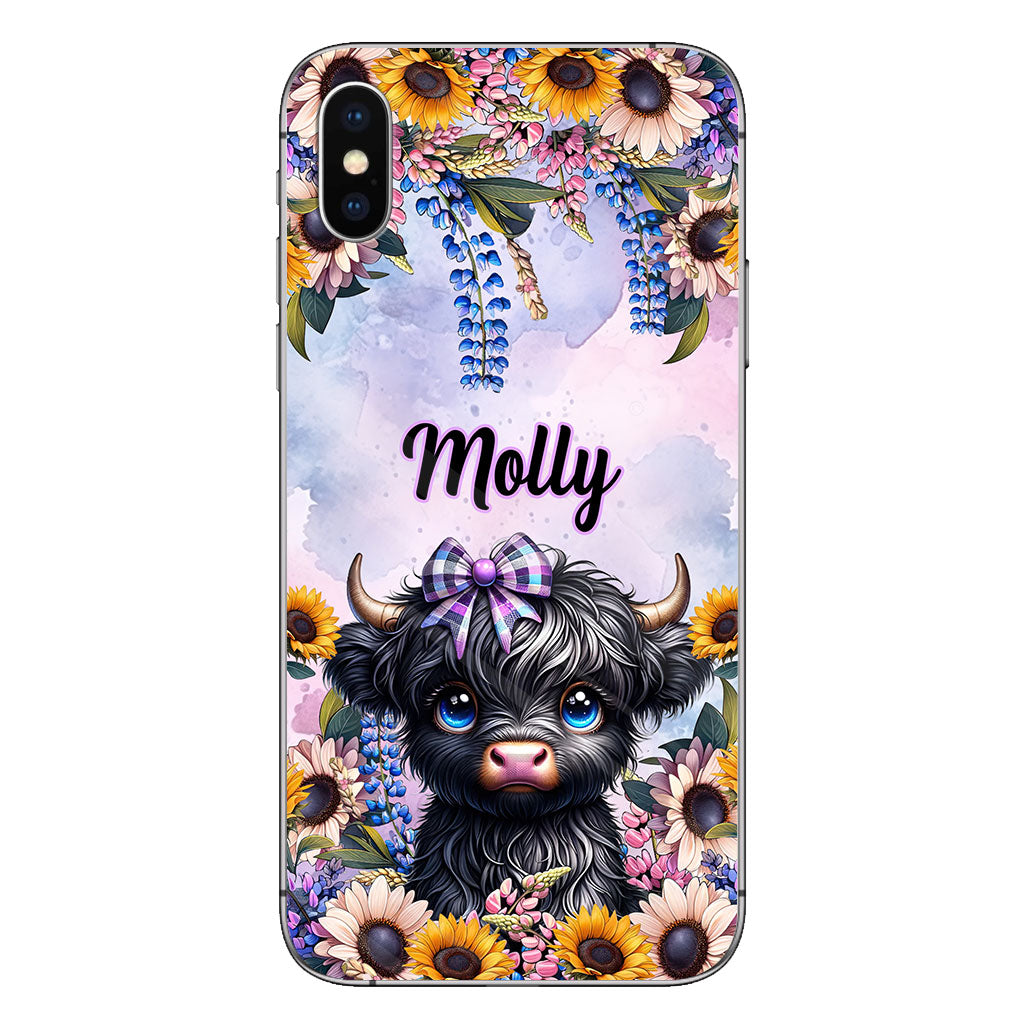 Cute Little Highland Cow - Personalized Phone Case