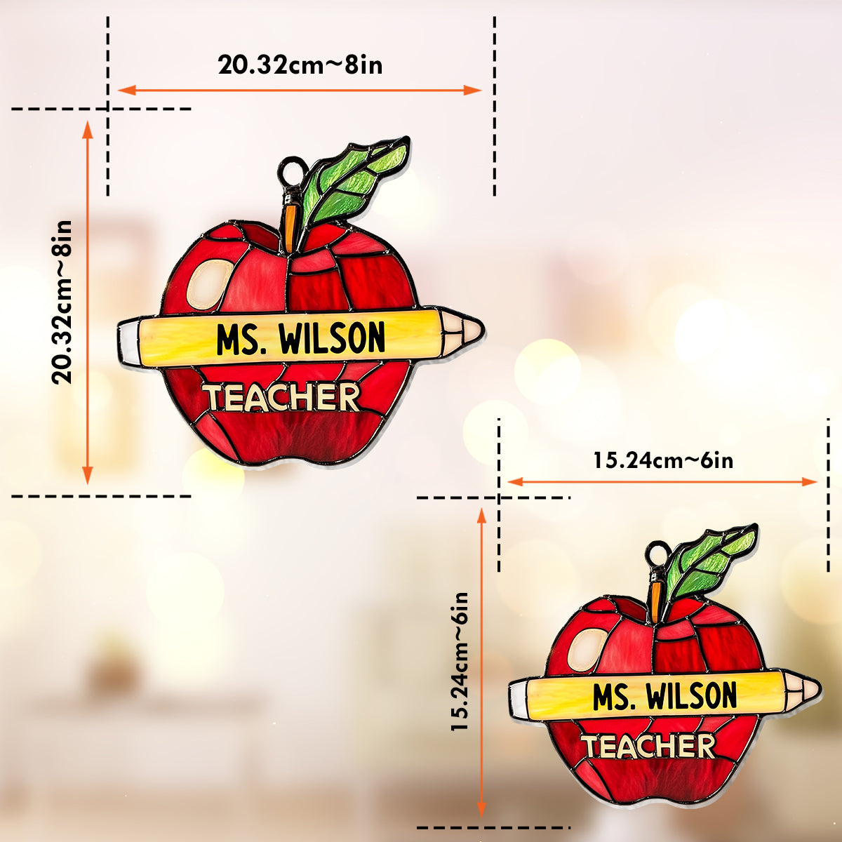 Love Being A Teacher - Personalized Teacher Window Hanging Suncatcher Ornament