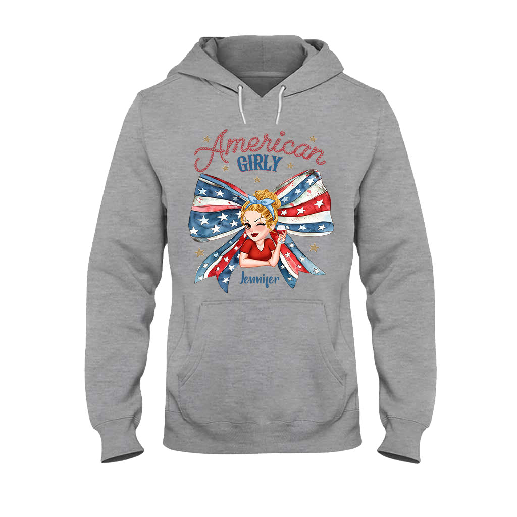 Coquette American Girl - T-shirt et sweat à capuche personnalisés pour la fête nationale américaine (4 juillet).