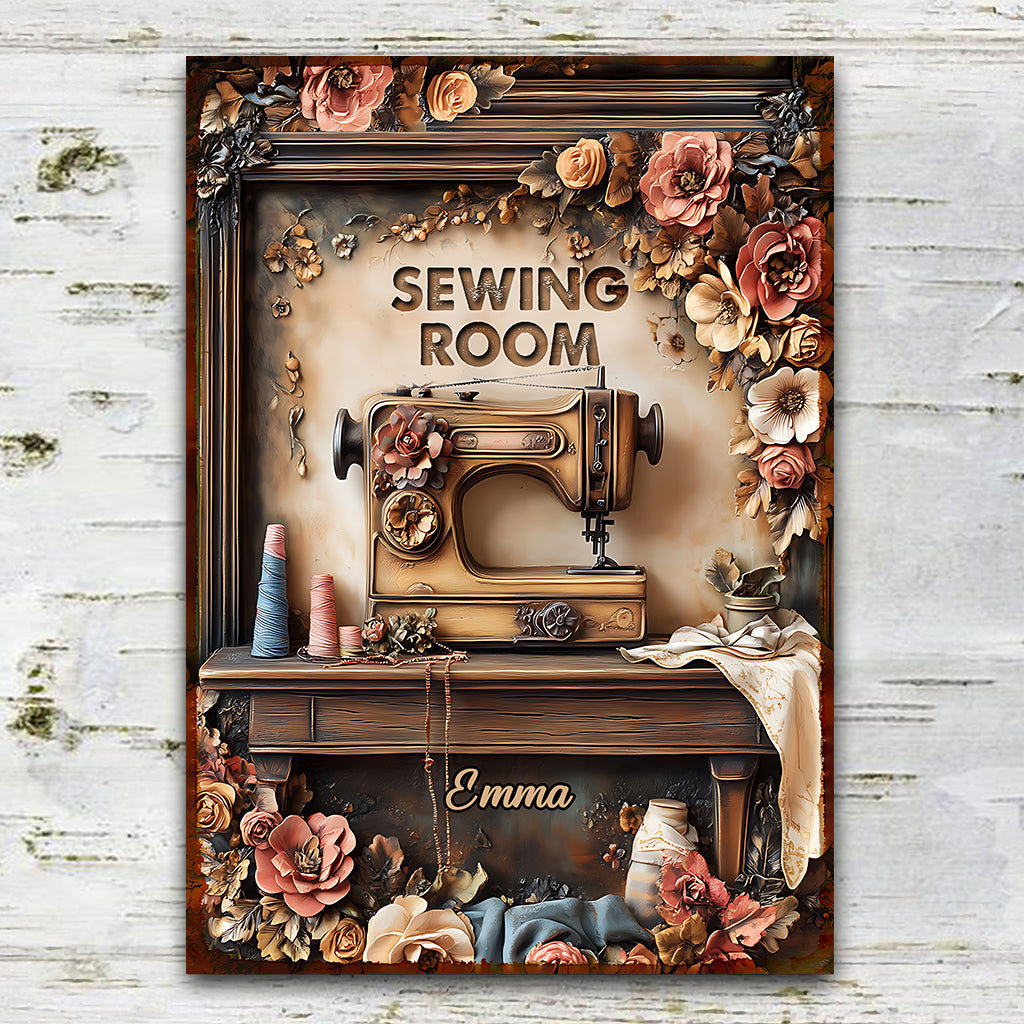 My Sewing Room - Personalized Sewing Rectangle Metal Sign