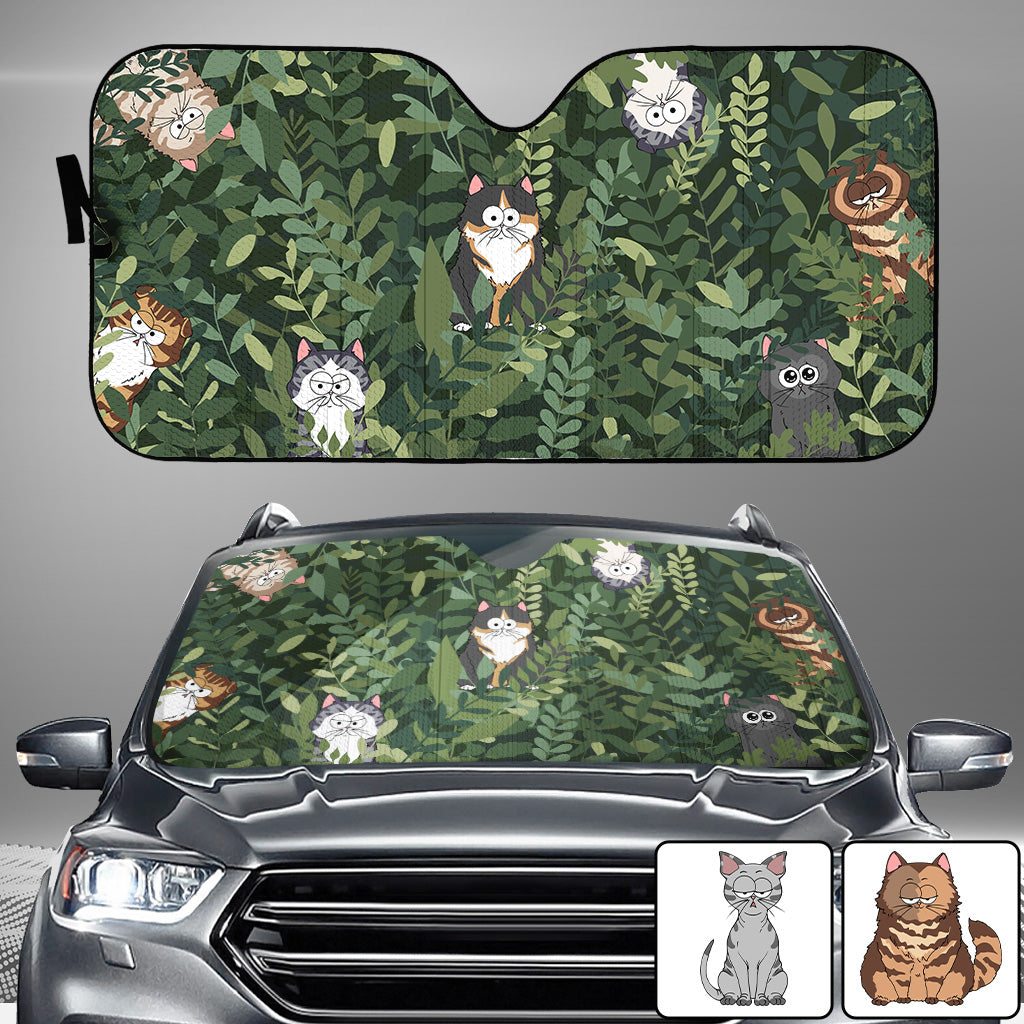 Hidden Cat - Pare-soleil de voiture personnalisé pour chat