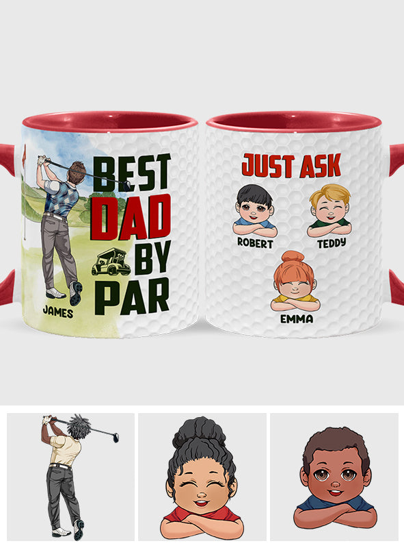 Meilleur papa selon le par - Mug personnalisé sur le thème du golf