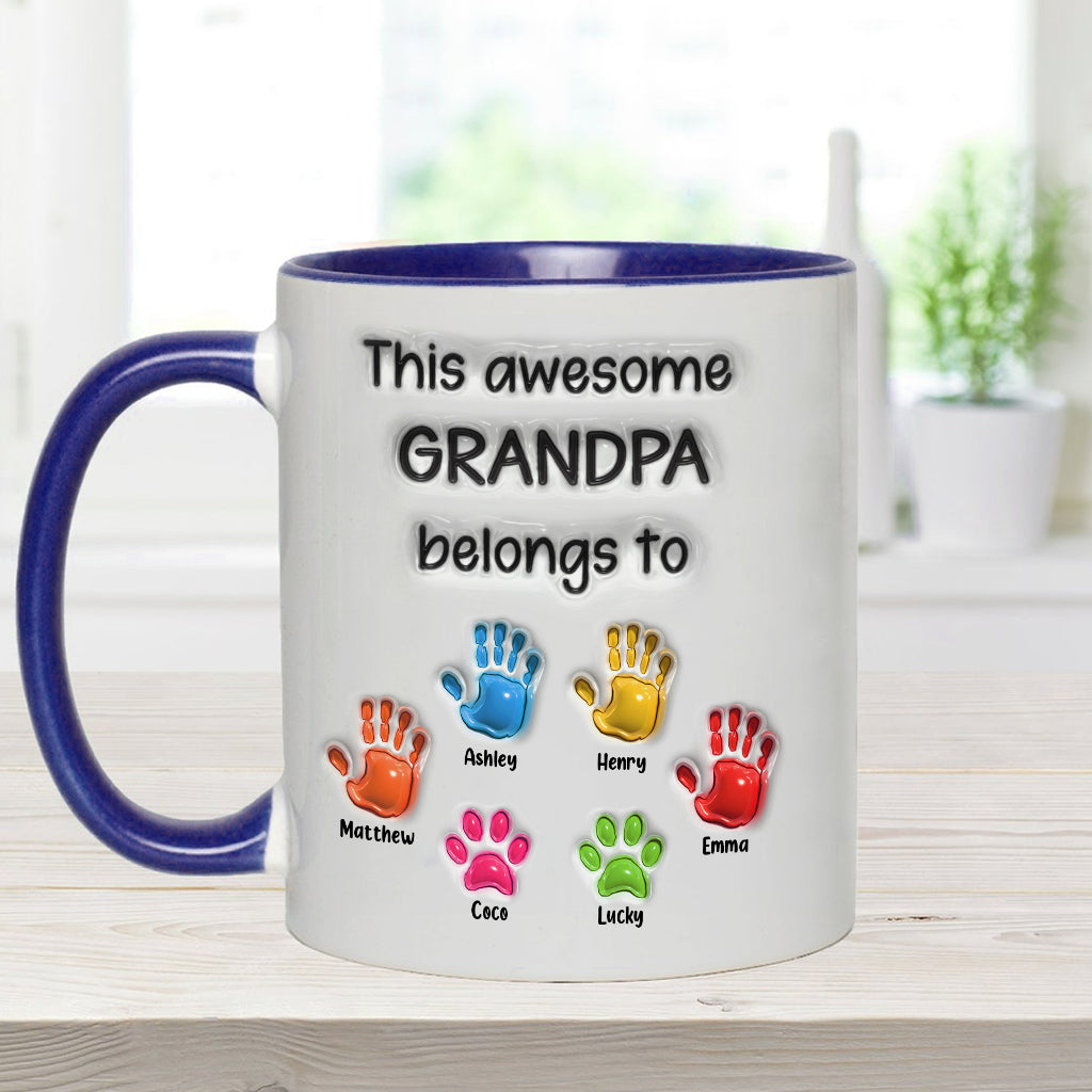 This Daddy Belongs to - Personalized Father Accent Mug