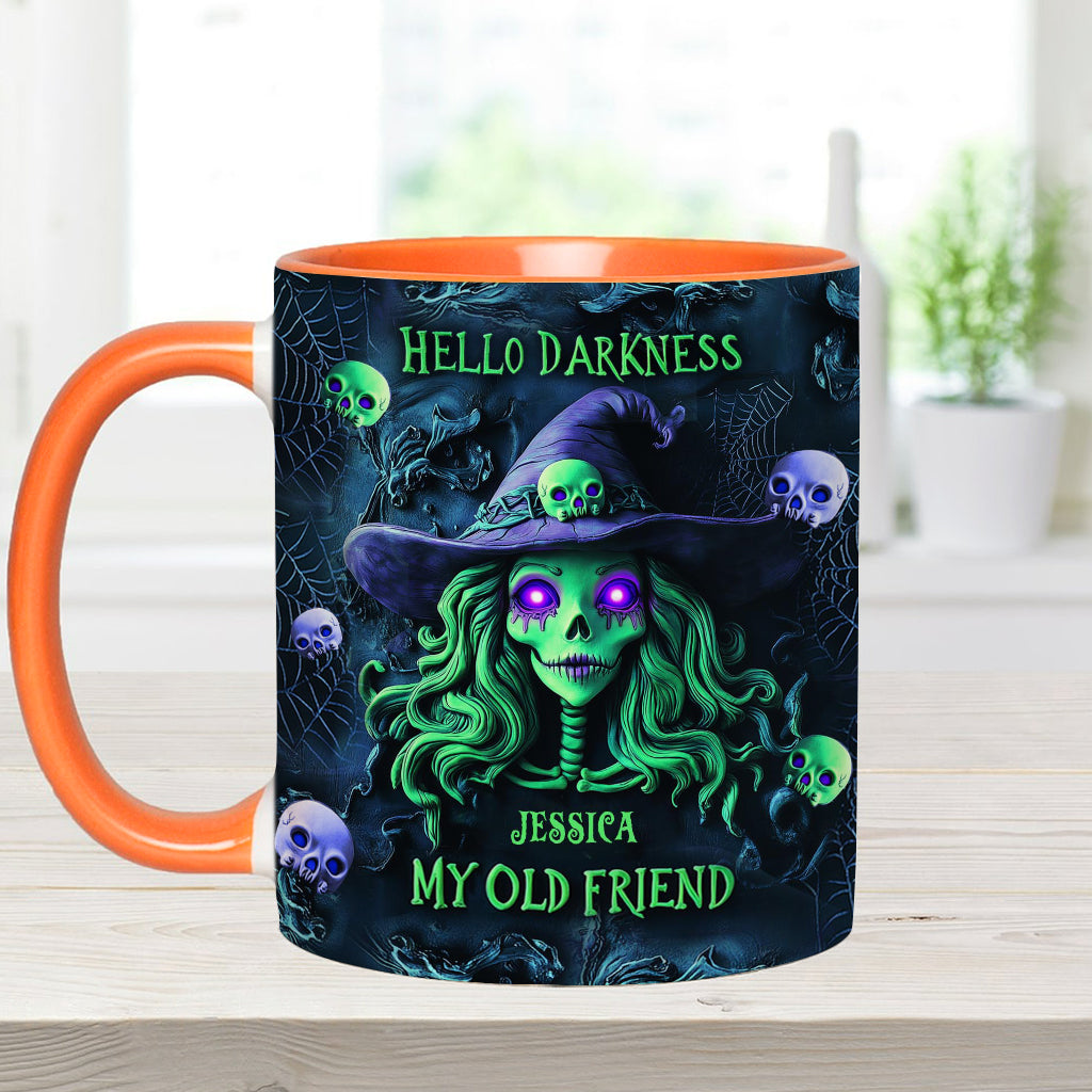 Bonjour les ténèbres, ma vieille amie - Mug personnalisé à l'effigie d'une sorcière