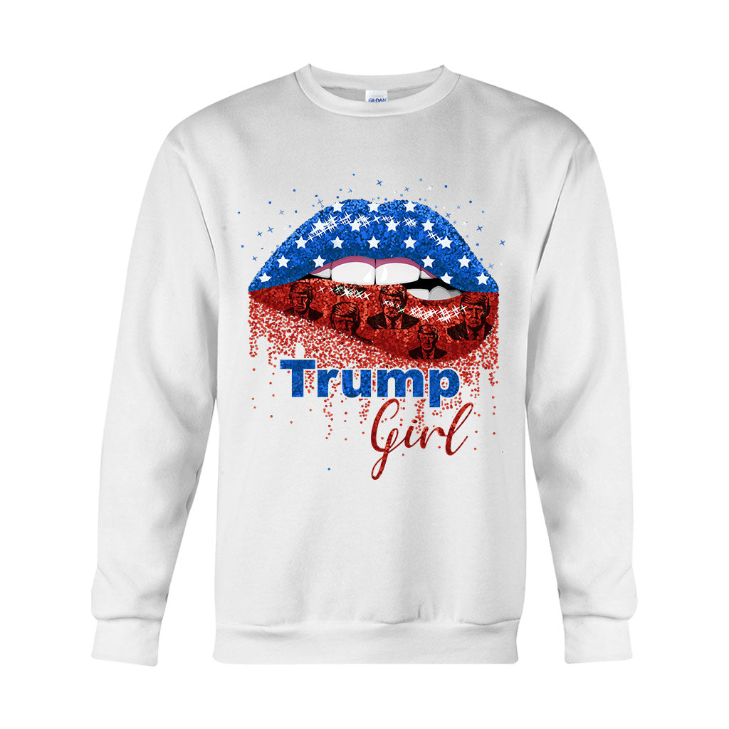 American Lips Trump Girl 2024 - T-shirt And Hoodie