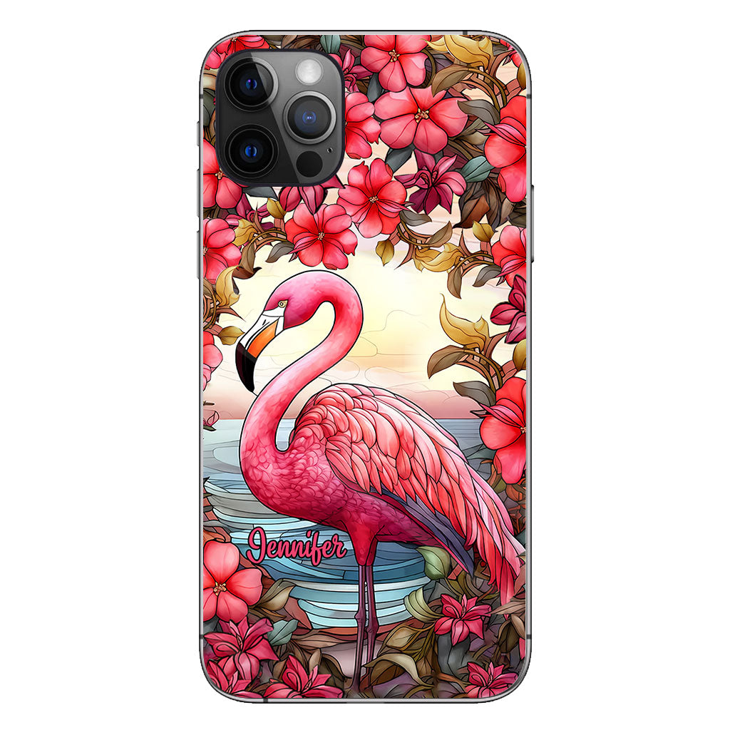 Coque de téléphone personnalisée flamant rose « J’adore les flamants roses »