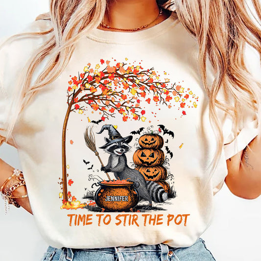 Time To Stir Witch Brew - Personalized Raccoon T-shirt And Hoodie