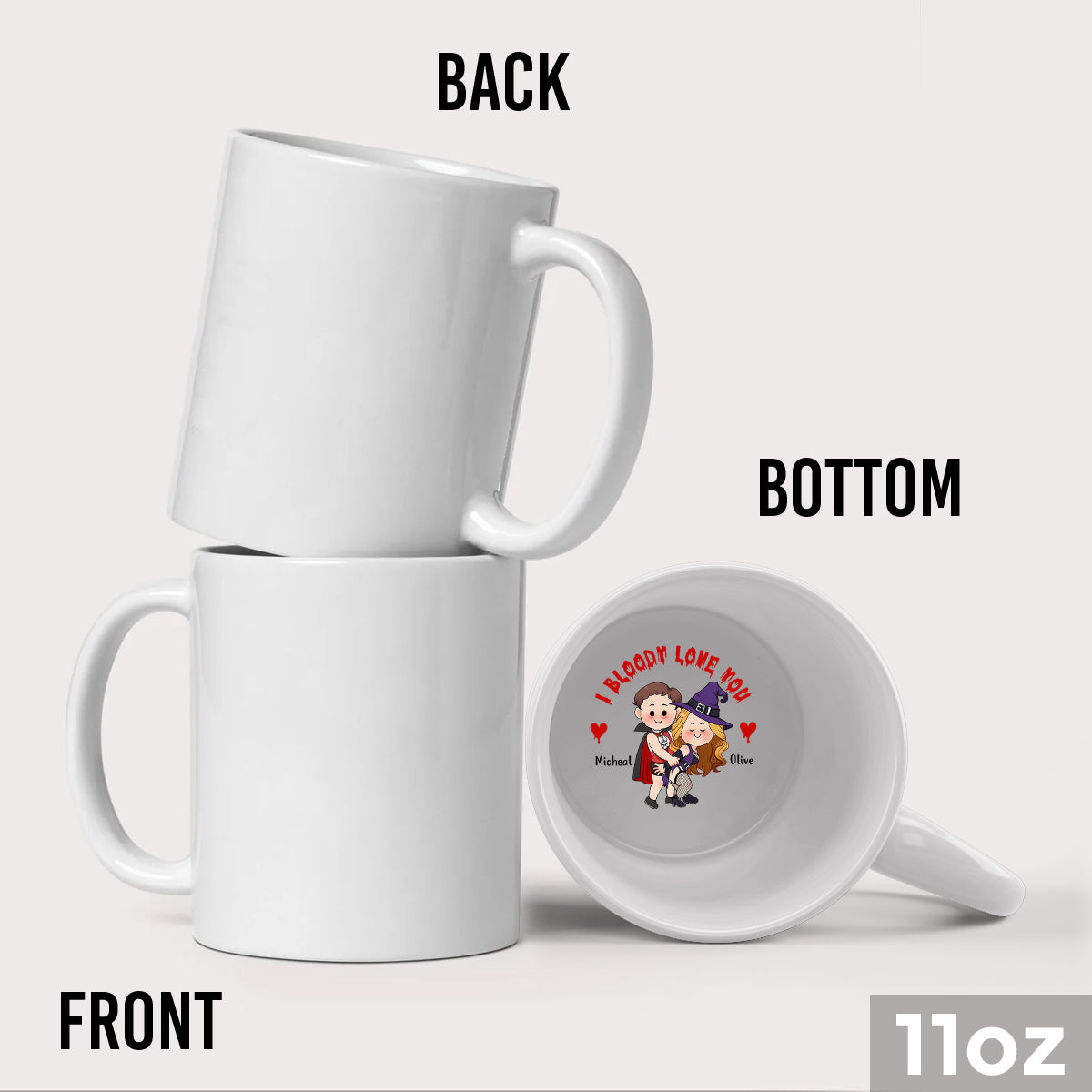 Je suis avec toi - Mug personnalisé pour couple avec message caché