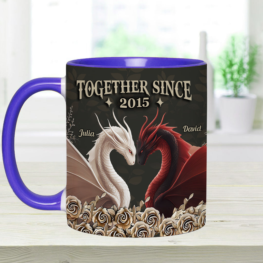 From Our First Kiss - Personalized Dragon Accent Mug