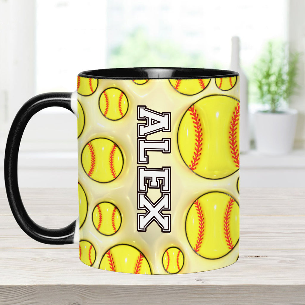 Softball Lovers - Personalized Softball Accent Mug