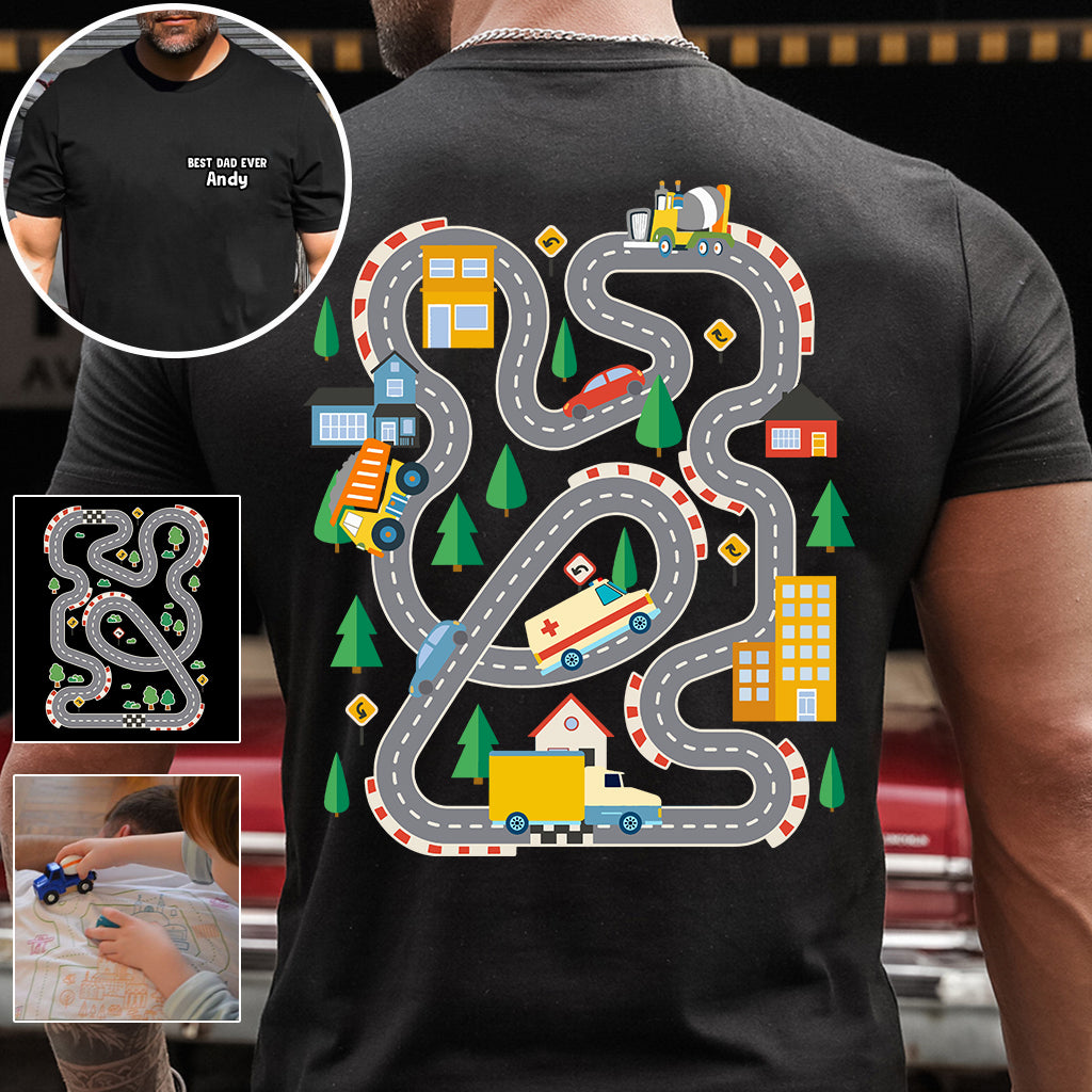 T-shirt « Road On The Back Massage Game » - T-shirt personnalisé pour papa