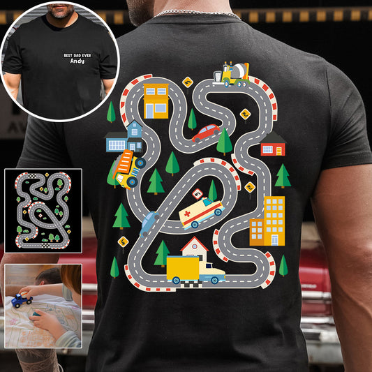 T-shirt « Road On The Back Massage Game » - T-shirt personnalisé pour papa