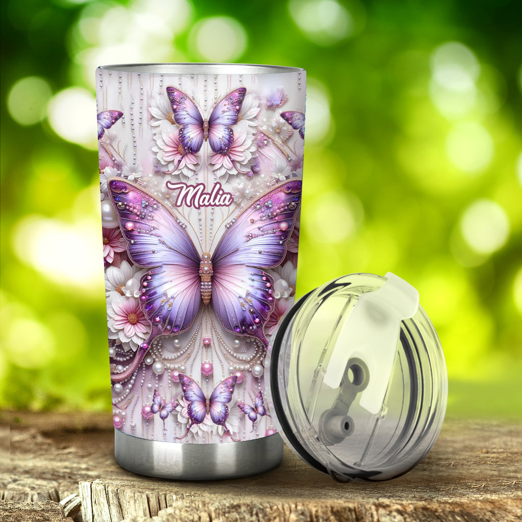 Gobelet papillon personnalisé à motif floral