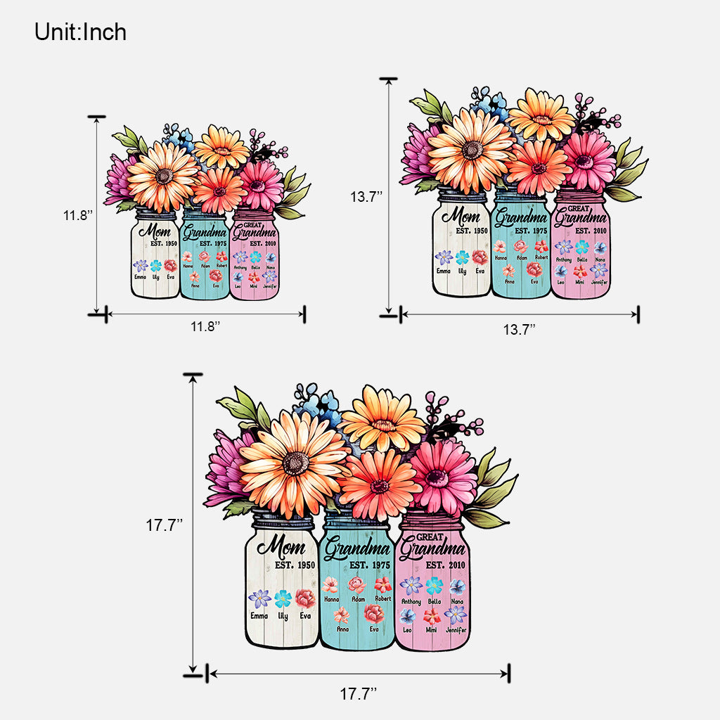 Panneau en bois personnalisé « Maman, Grand-mère, Arrière-grand-mère »