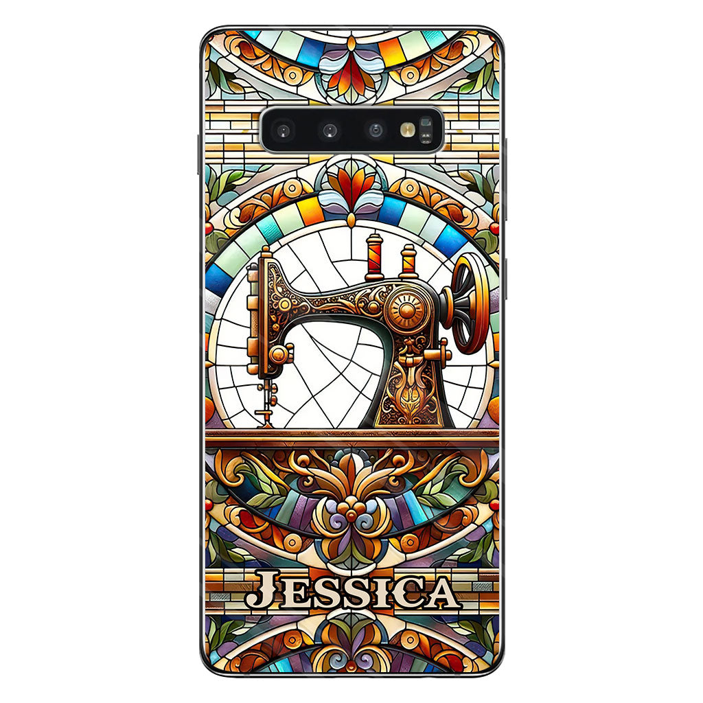 Machine à coudre colorée - Étui de téléphone personnalisé à la machine à coudre