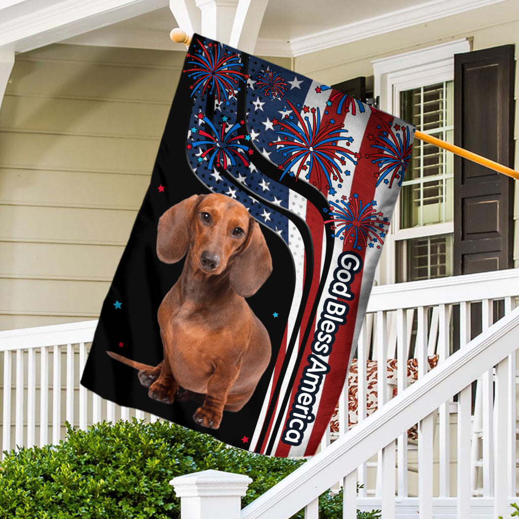 Que Dieu bénisse l'Amérique - Drapeau personnalisé pour niche pour chien