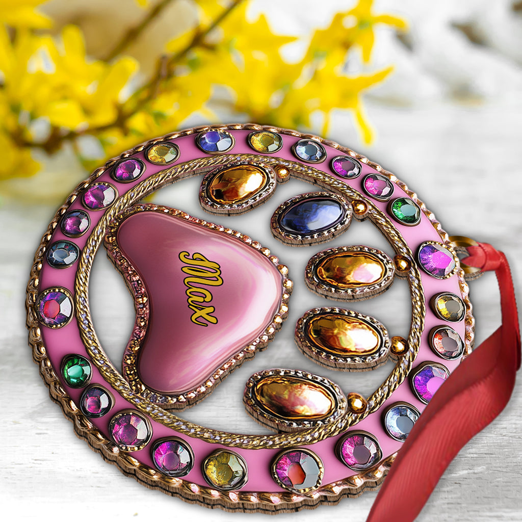 Adorable empreinte de patte - Ornement personnalisé pour chien en forme de chien