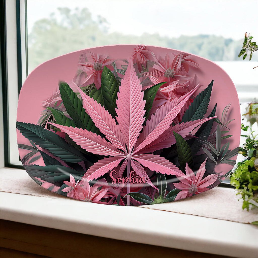 Assiette à cannabis personnalisée Pink Stoner Chick