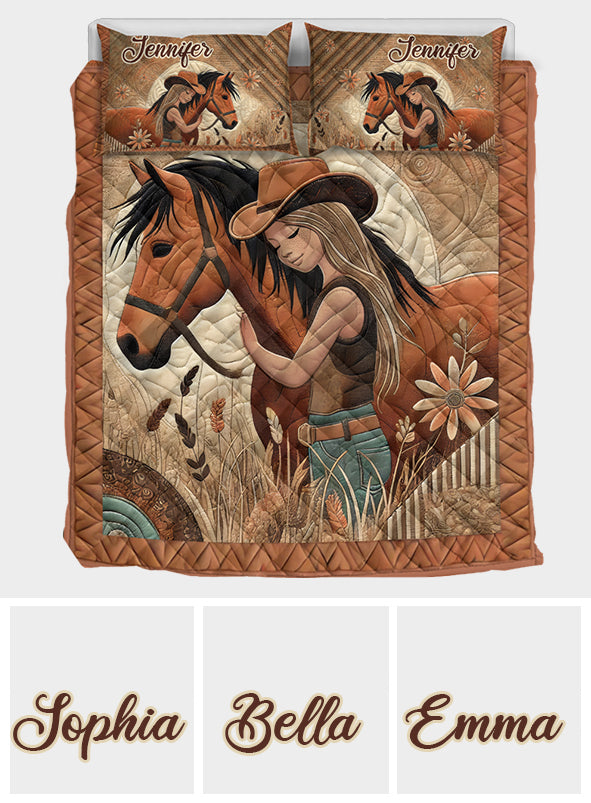 Horse Lovers - Personalized Horse Quilt Set