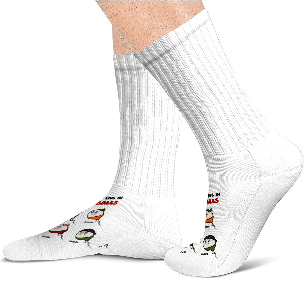 On vivait dans tes couilles - Chaussettes personnalisées pour papa