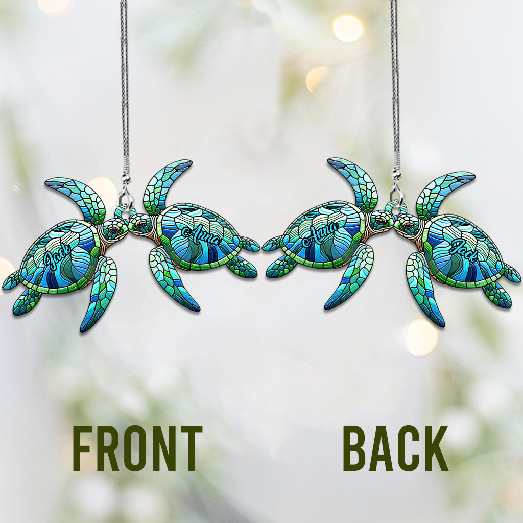J'adore les tortues - Ornement de voiture tortue personnalisé