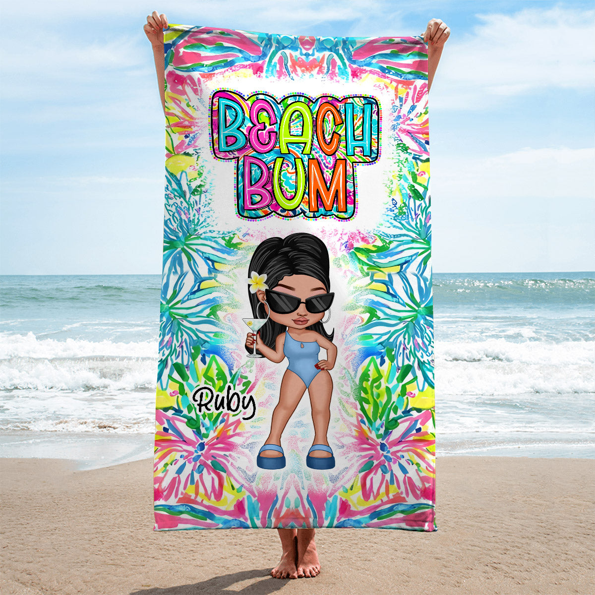 Serviette de plage personnalisée « Amoureux de la mer » - Beach Bum