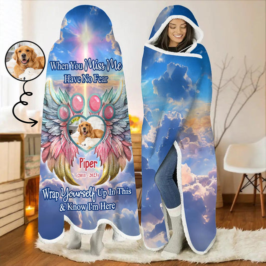 Quand tu me manques, n'aie pas peur - Couverture à capuche personnalisée pour chien