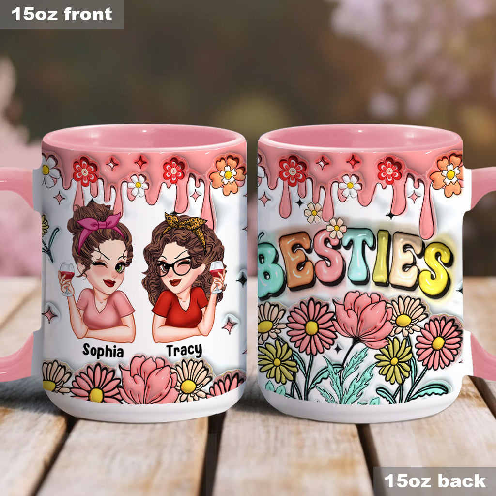 Meilleures amies pour toujours - Mug personnalisé Bestie Forever Floral