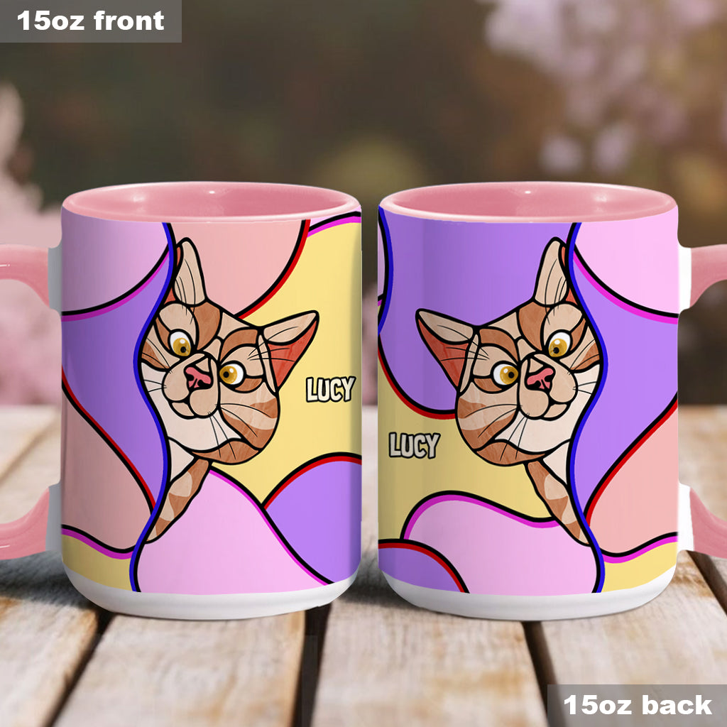 Mug personnalisé à motif chat « Chats qui regardent »