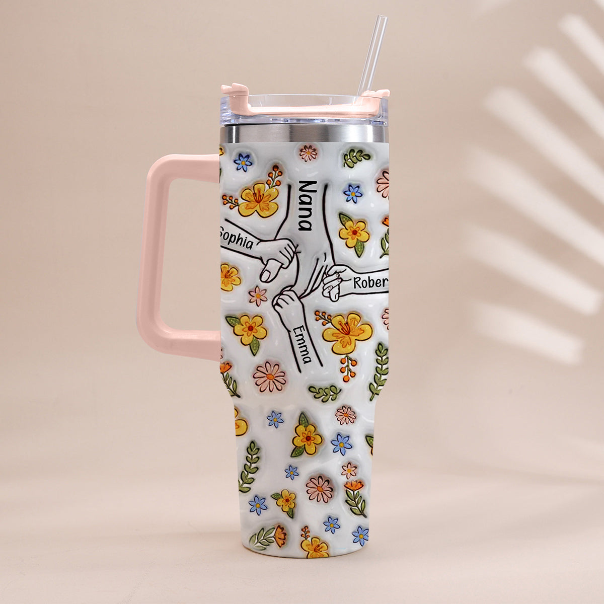 Tu nous tiens la main - Gobelet isotherme personnalisé avec anse