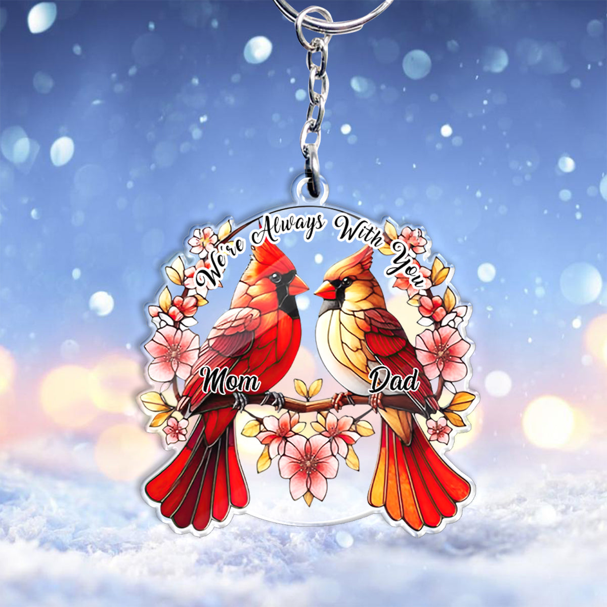 Nous sommes toujours avec vous - Porte-clés commémoratif personnalisé