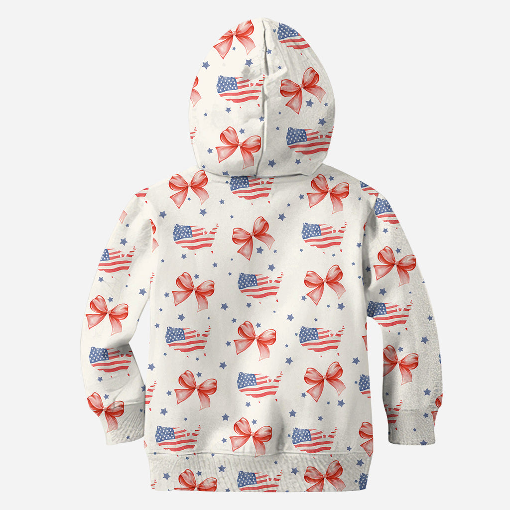 T-shirt Coquette American Girl personnalisé pour la fête nationale américaine (4 juillet)