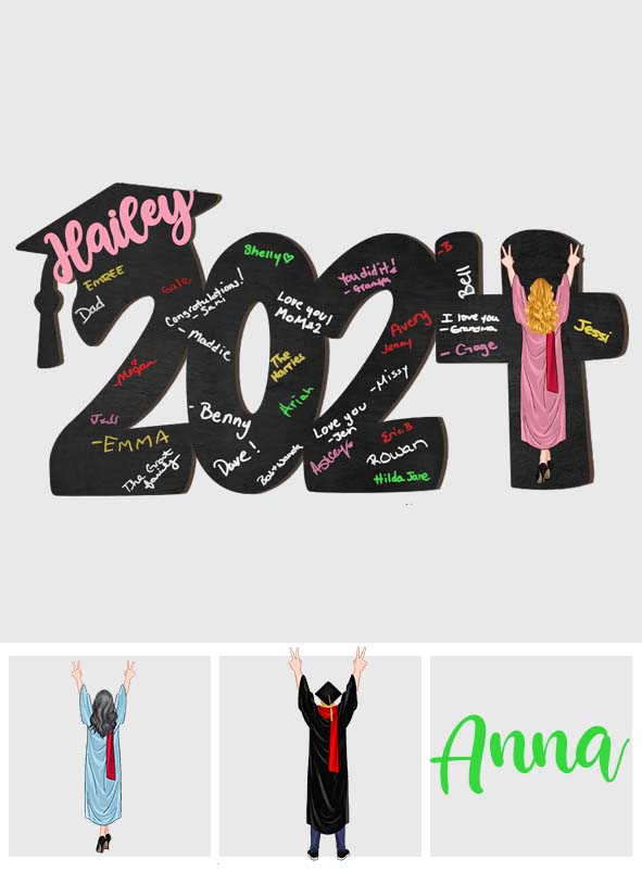 2024 Graduation Guestbook Sign - Personalized Graduation Custom Shaped Wood Sign