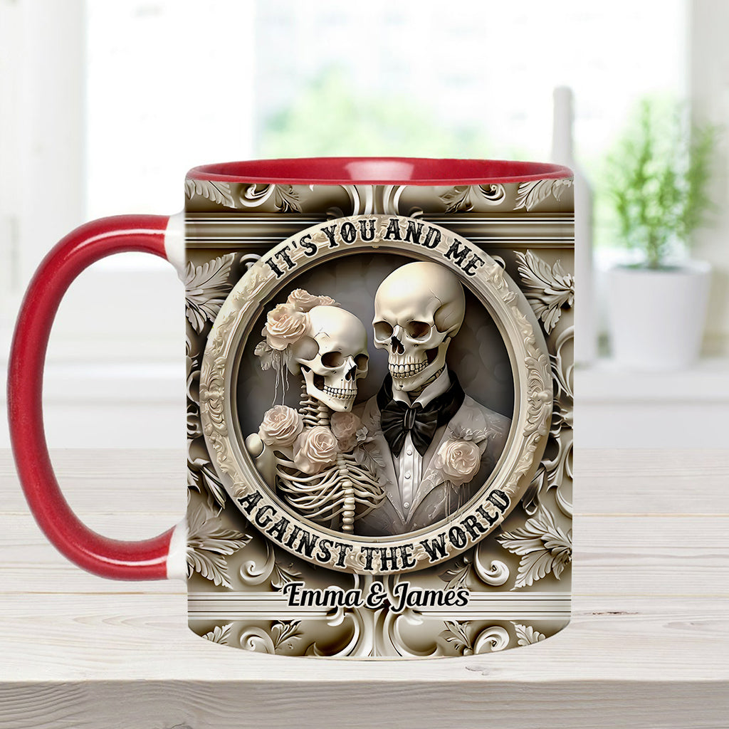 « Toi et moi contre le monde » - Mug personnalisé pour couple
