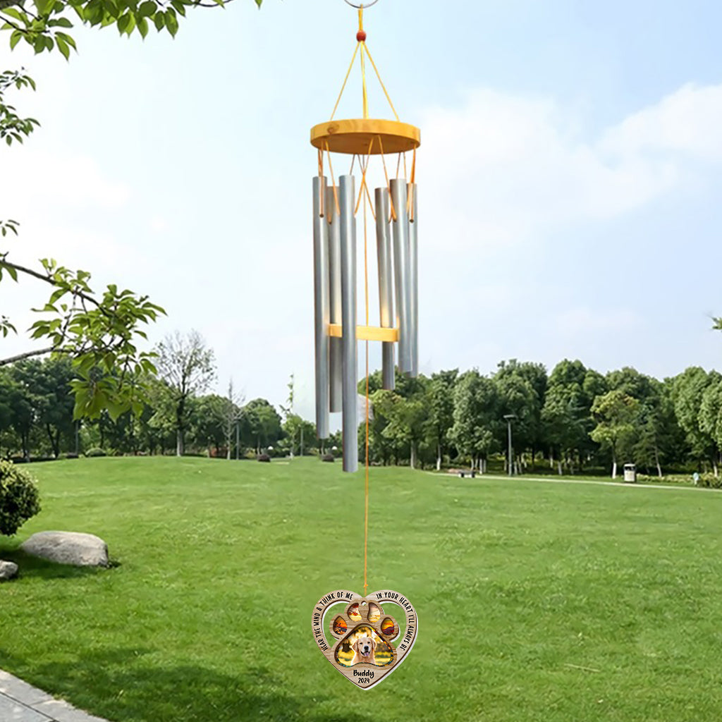 Écoute le vent et pense à moi - Carillon éolien personnalisé pour chien