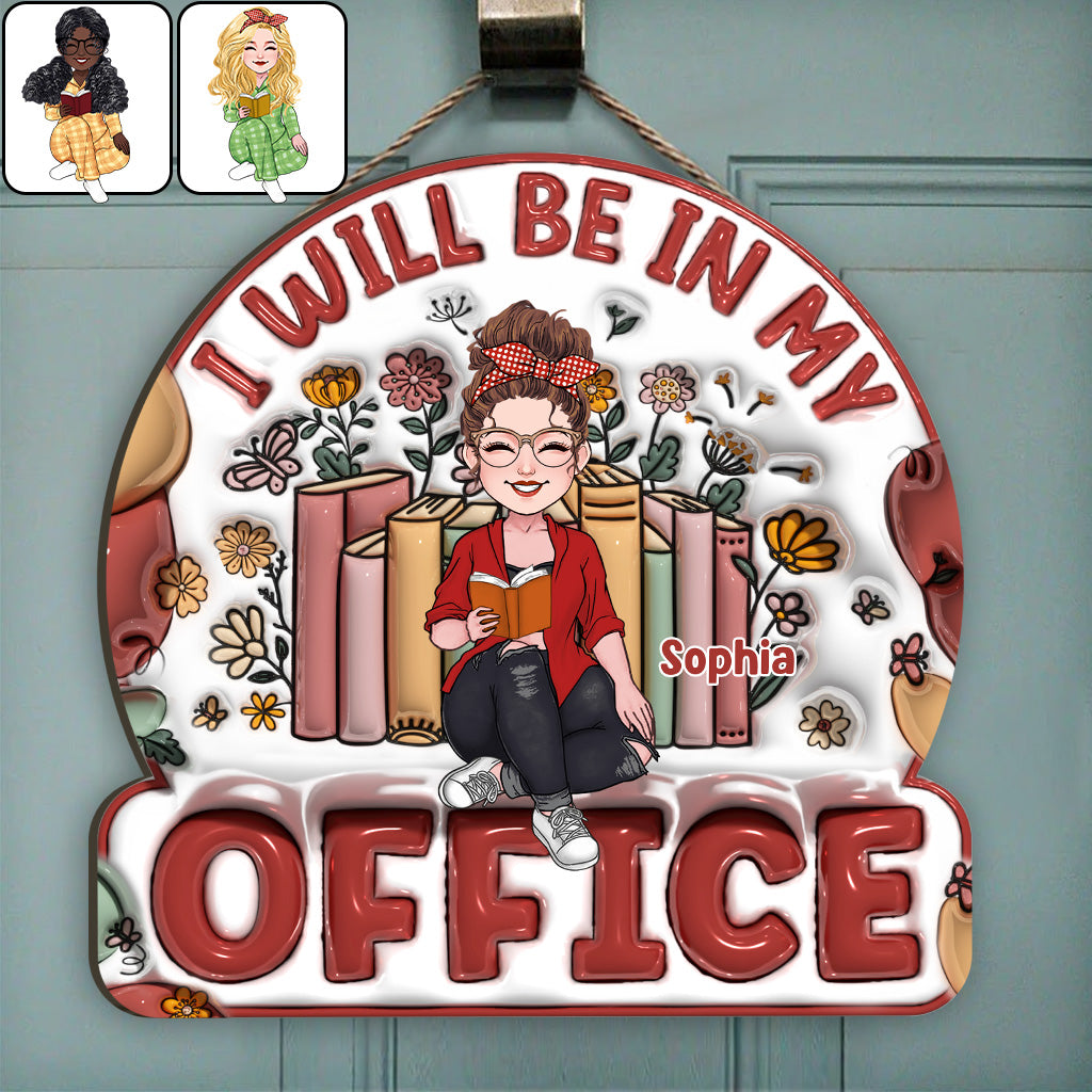 Je serai à mon bureau - Livre personnalisé, panneau en bois sur mesure